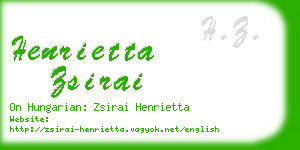 henrietta zsirai business card